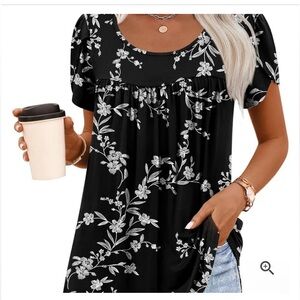 Chic Black and White Blouse with Elegant Design 3/$15